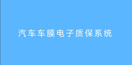 汽车车膜电子质系统